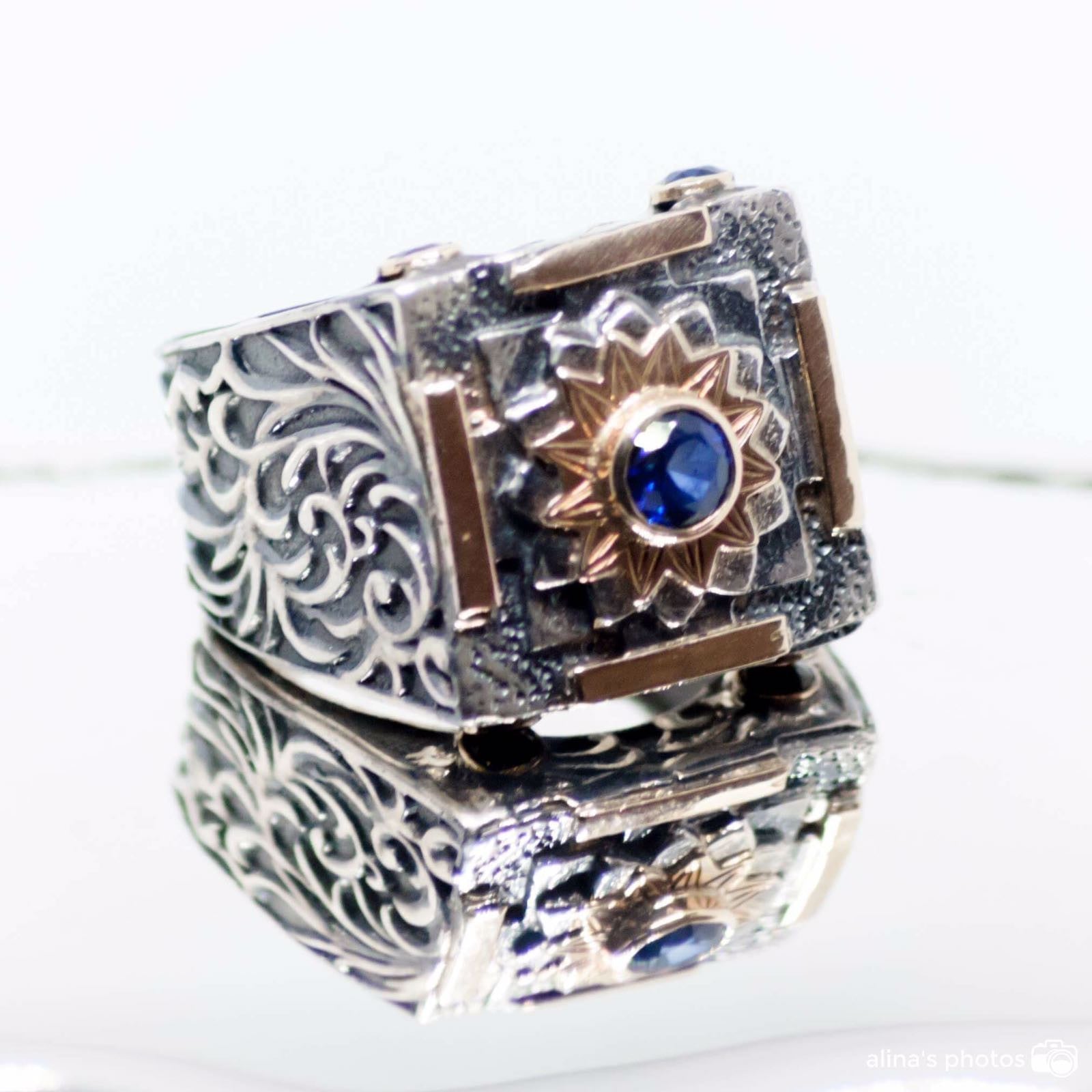 Mandala Ring Sapphire